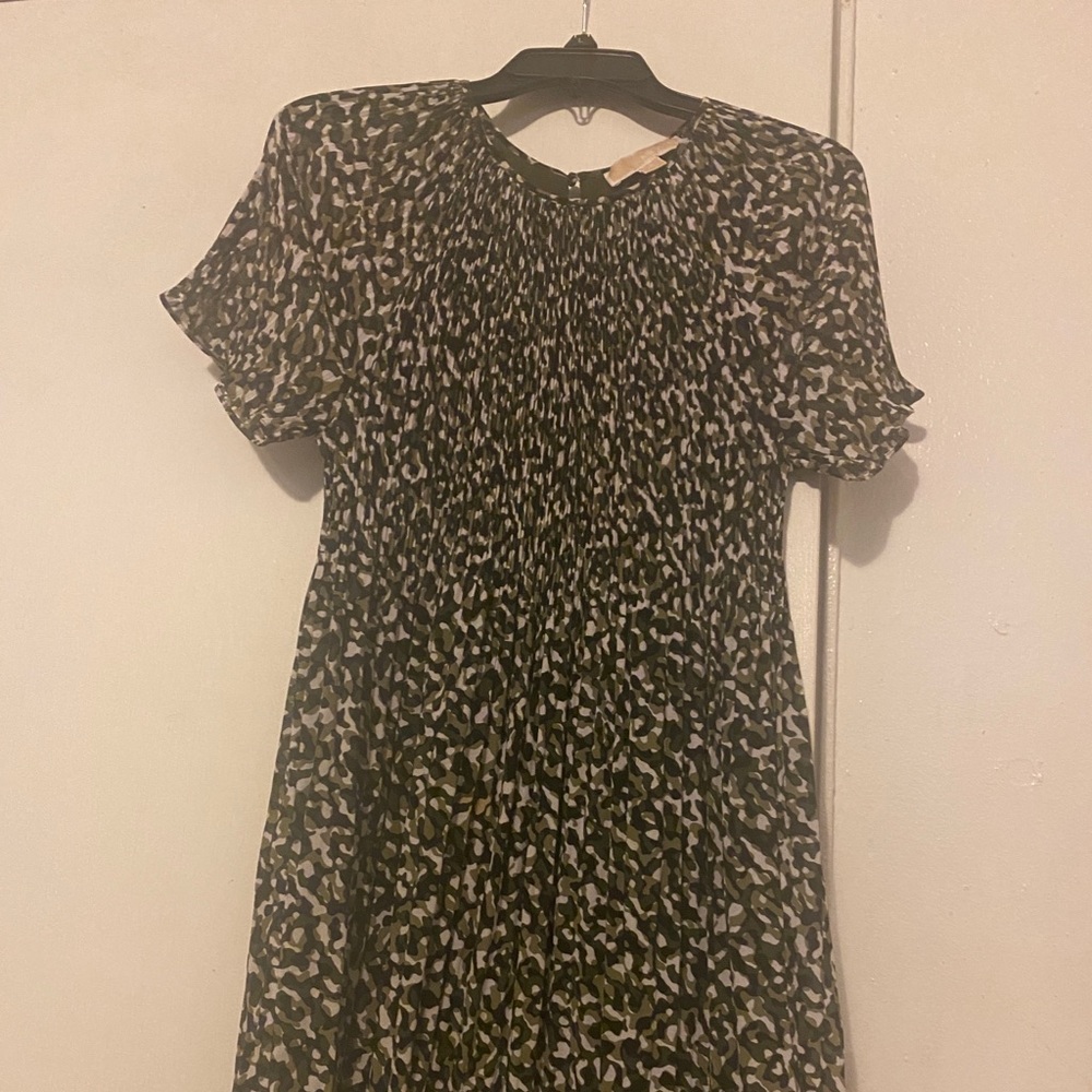 Micheal Kors Pleated Dress - Camo Print